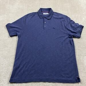 Tommy Bahama Polo Shirt Mens XL Blue IslandZone Tencel Coolmax Golf Performance